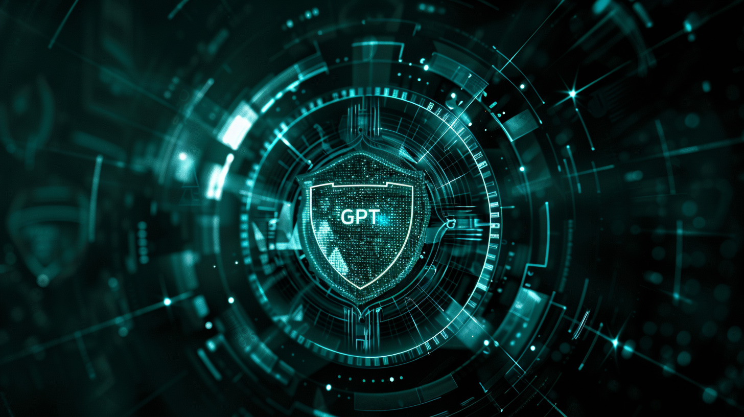 Shield with GPT-4o mini logo, representing its built-in safety features.